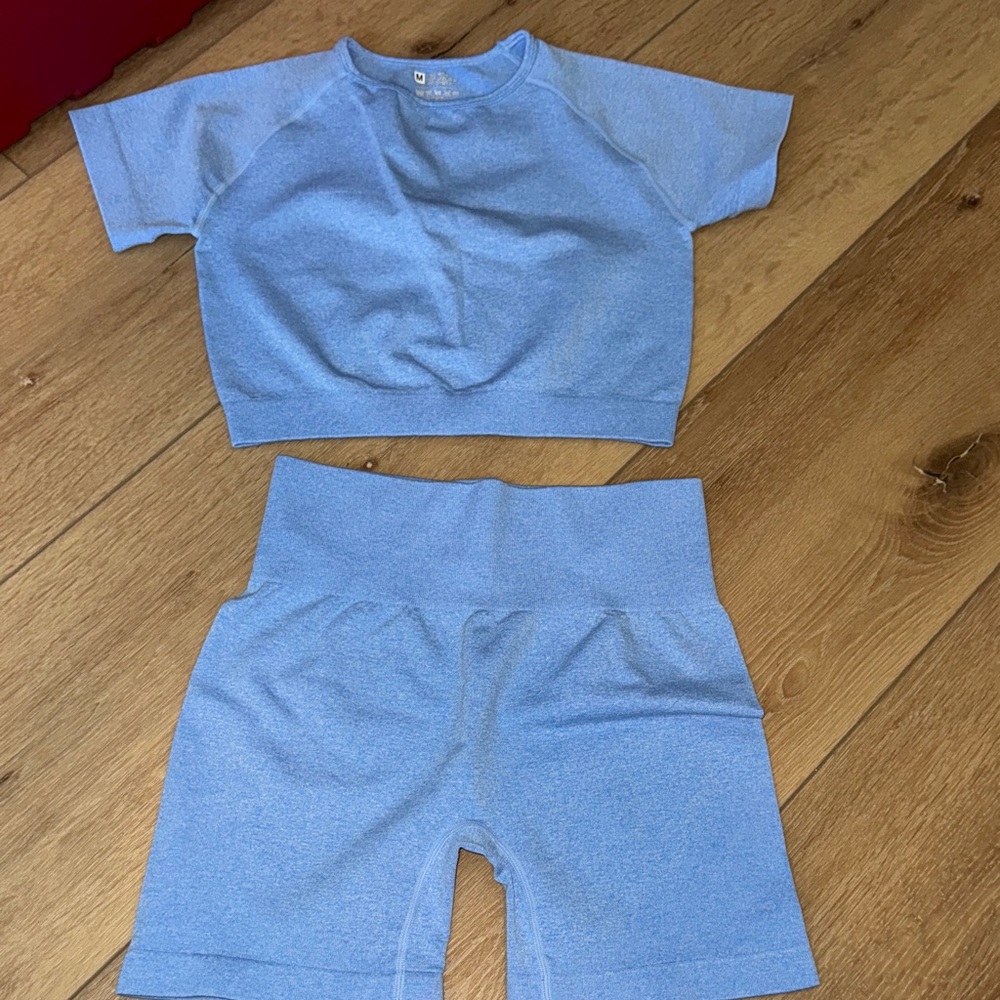 Amazon Blue Two-Piece Activewear Set